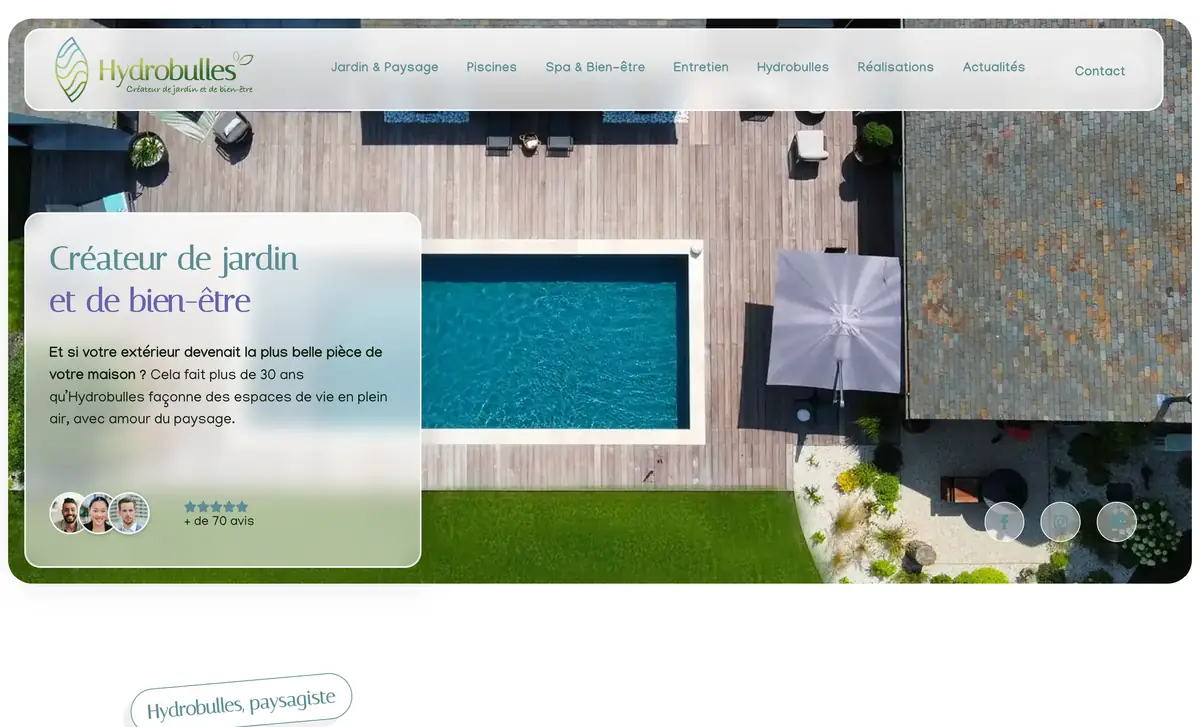 Nouveau site Hydrobulles créé par Studio Limonade