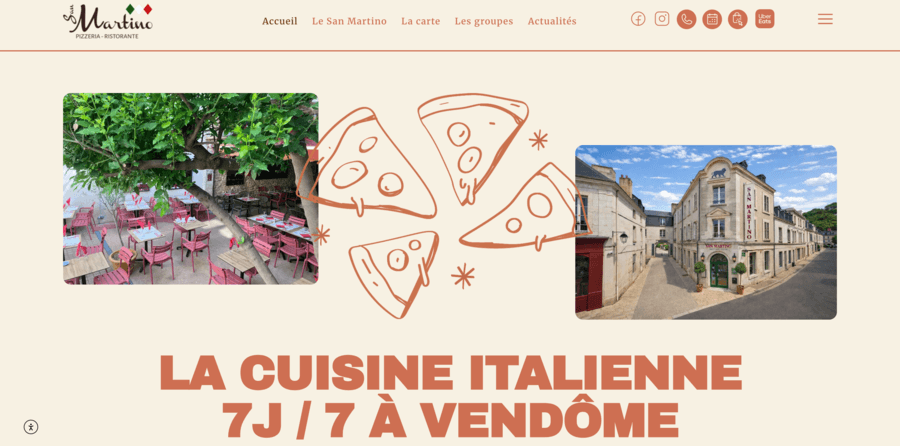 Site du restaurant Le San Martino