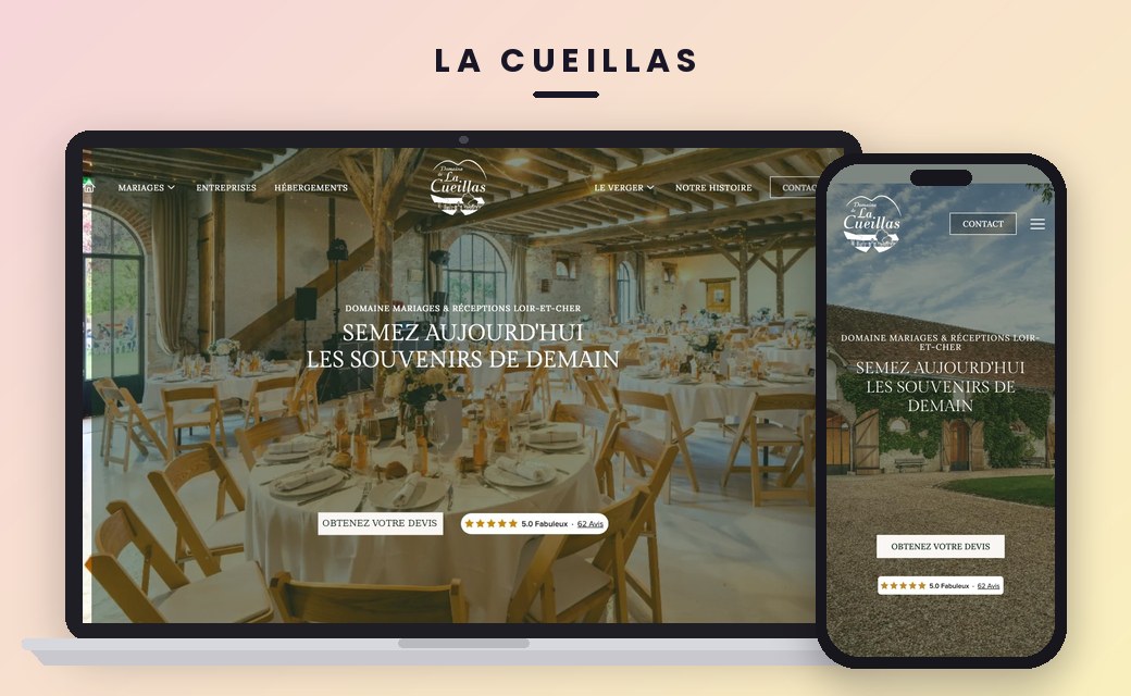 Site de La Cueillas sur ordinateur et smartphone