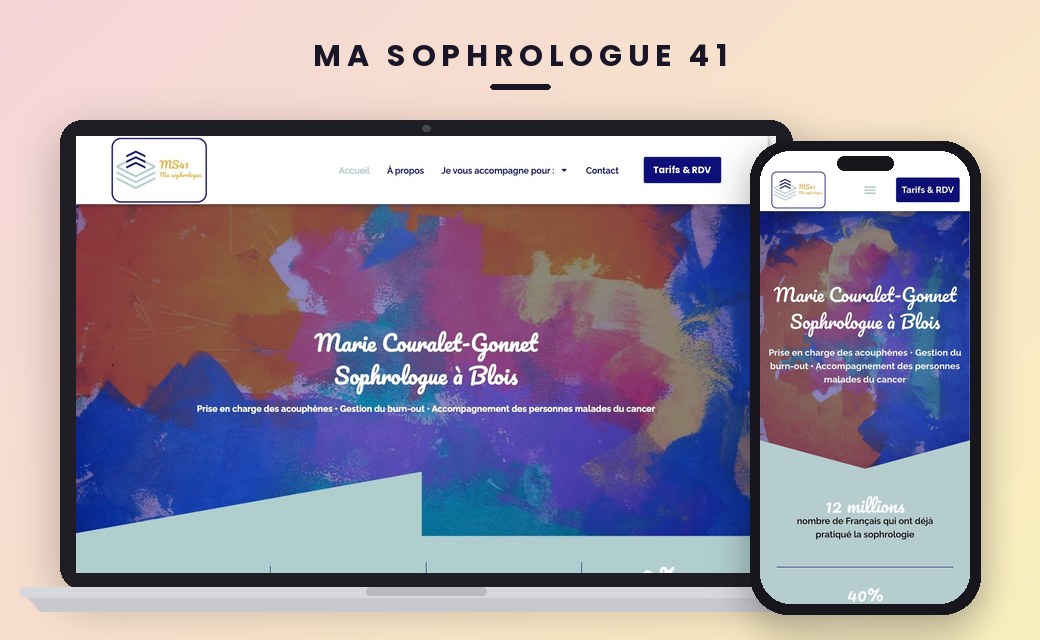 Site Ma Sophrologue 41 sur ordinateur et smartphone